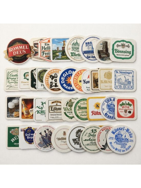 unknown Other - VTG German European Foreign Beer Cardboard Coasters Pub Bar Lot of 100 Assorted